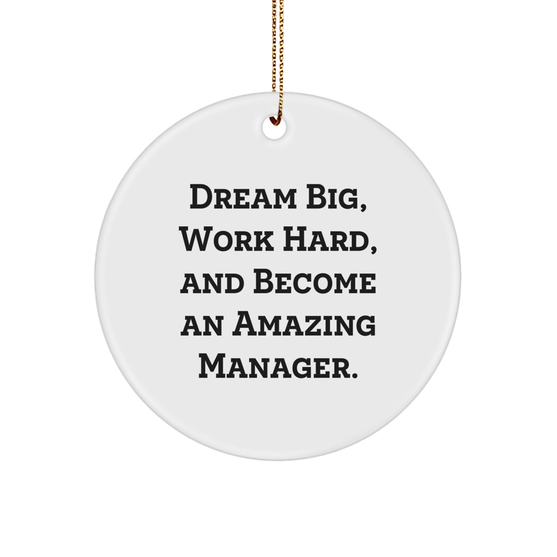 Gifts from Friends for Amazing Manager Circle Ornament - 'Dream Big, Work Hard, And Become An Amazing Manager.' Christmas Decoration - Image 1