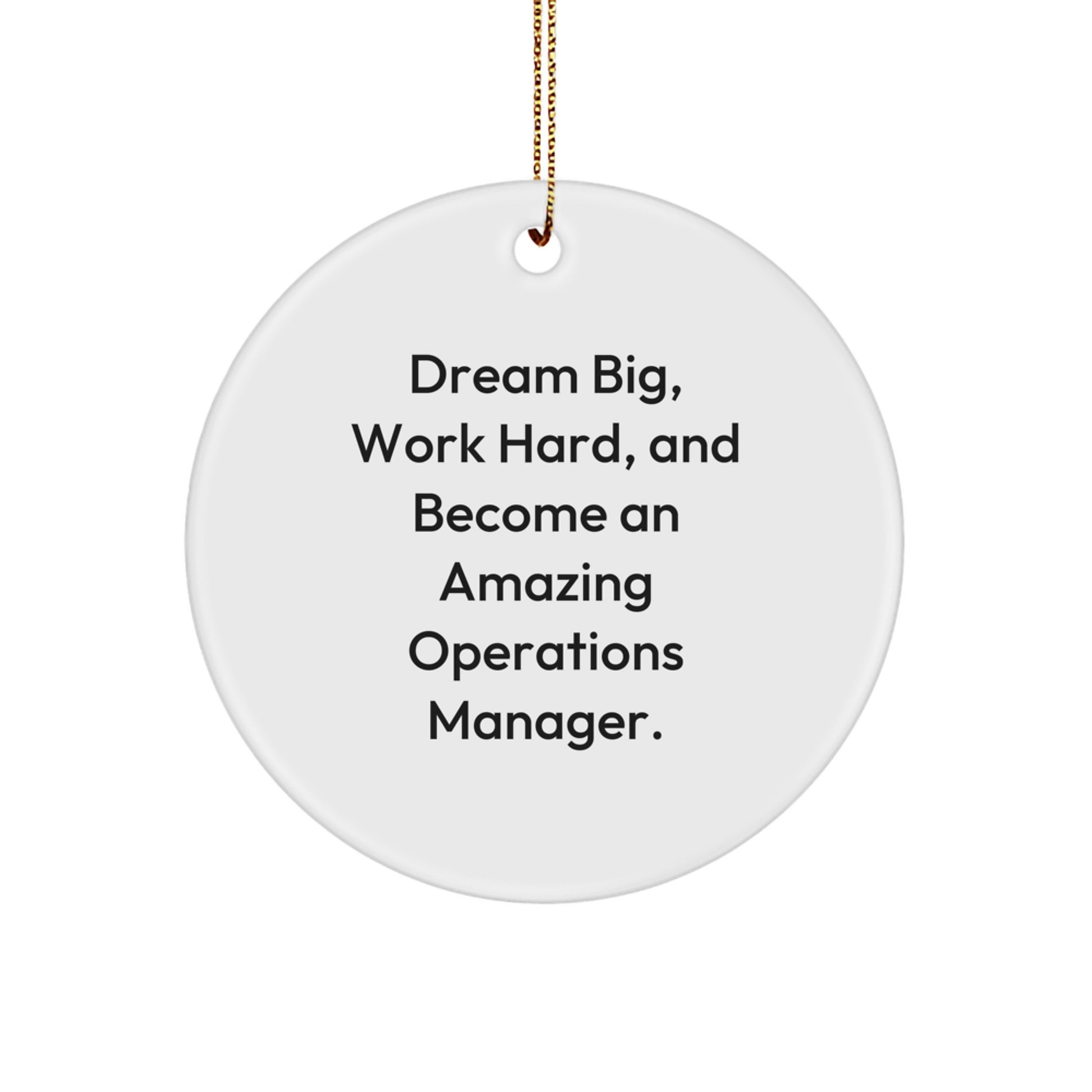 Inspirational Gifts from Men for Operations Manager Christmas Unique Ornaments - Circle Shaped Dream Big Motivational Quote - Image 1