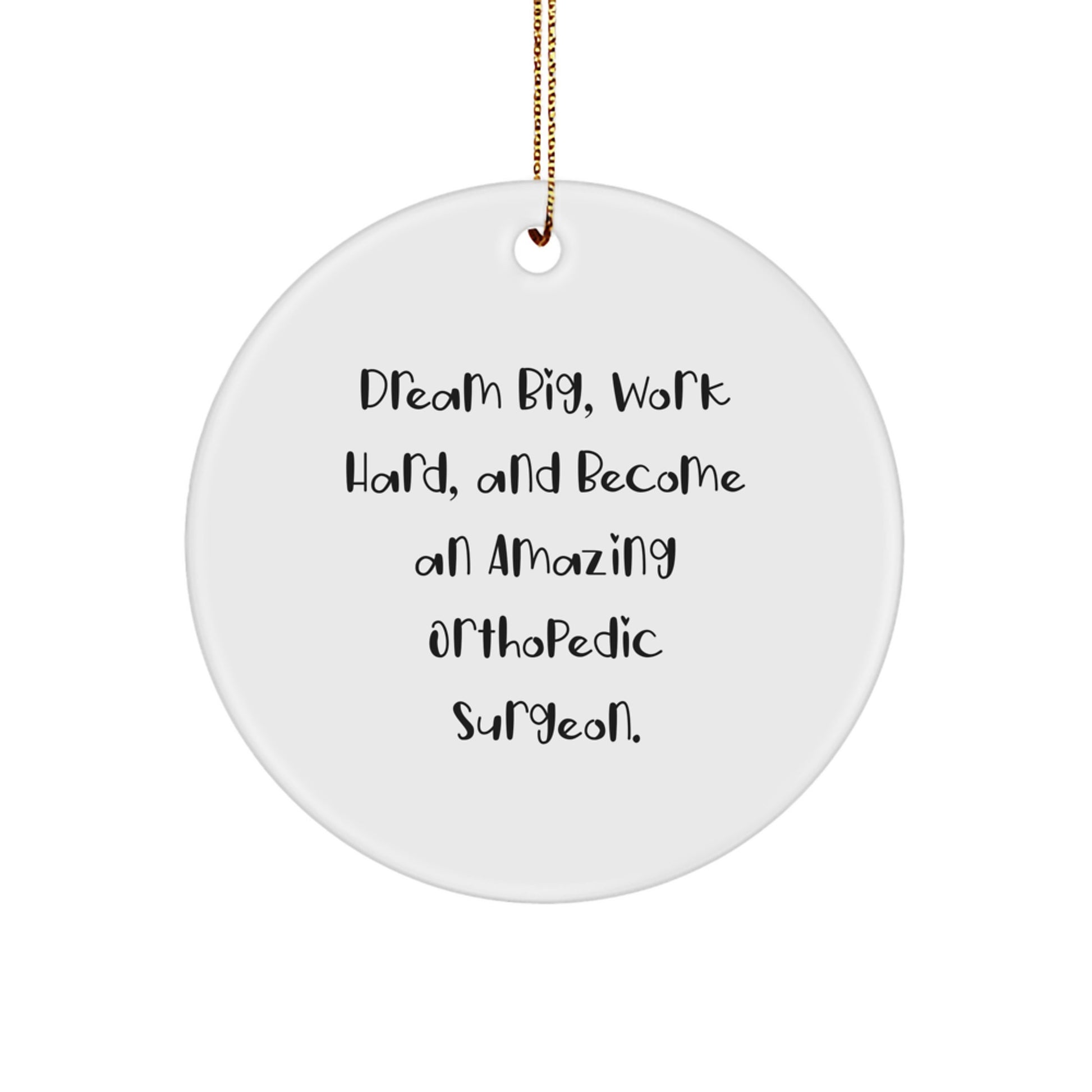 Orthopedic Surgeon Gifts for Him, Funny Inspirational Quote Circle Ornament, Dream Big Work Hard Gifts for Men, Christmas Unique Gifts for Him from Friends - Image 1