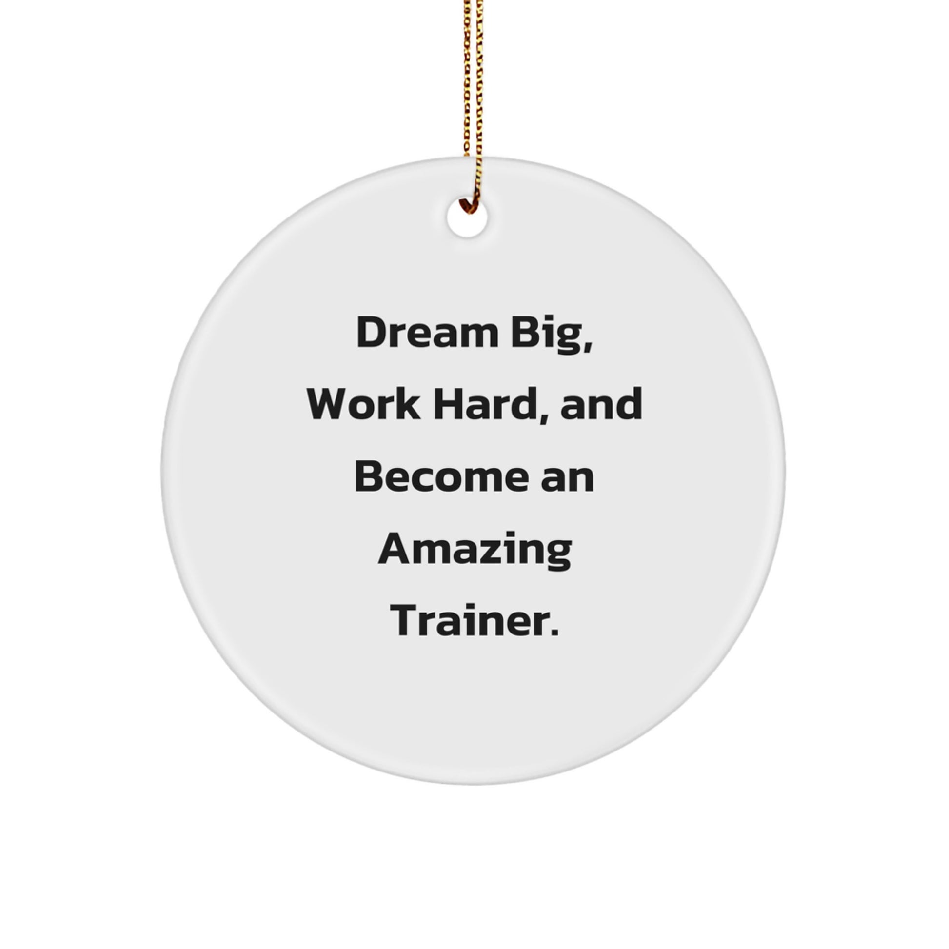 Trainer Gifts from Men, Work Hard, Funny Circle Ornament for Family, Christmas Unique Gifts for Her, Him, Friends, Coworkers - Image 1