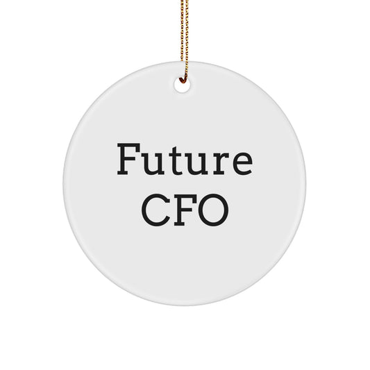 Funny CFO Gifts from Friends - 'Future CFO' Circle Ornament for Men, Women, and Coworkers, Perfect for Christmas Unique Gifts - Image 1