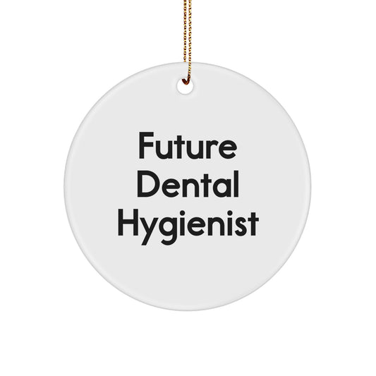 Future Dental Hygienist Gifts from Family - Inspirational Quote Circle Ornament for Dental Hygienist, Christmas Unique Gifts for Women, Funny Quote Circle Ornament Gifts for Coworkers - Image 1