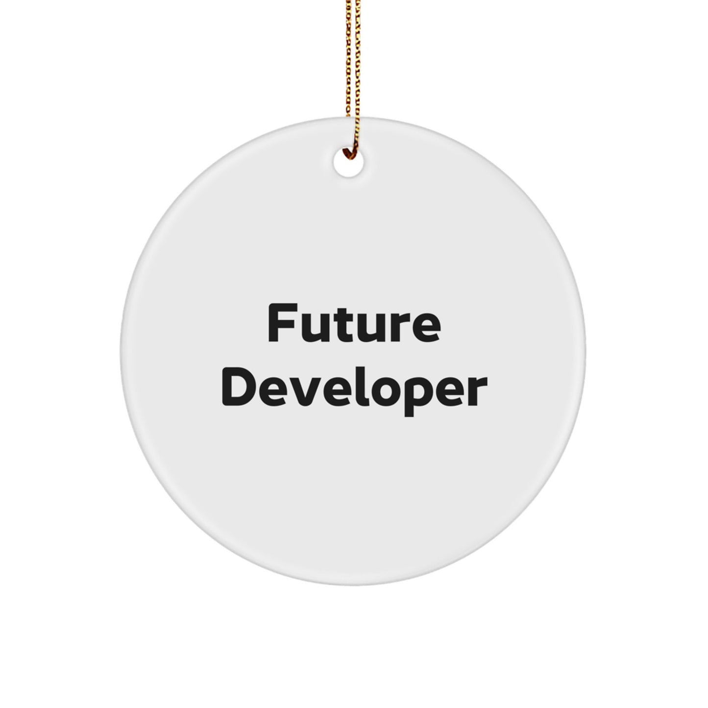 Funny Quotes for Future Developers Gifts Circle Ornament from Family, Friends, Coworkers, and Loved Ones for Christmas - Image 1
