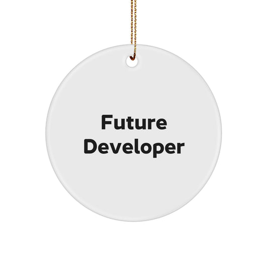 Funny Quotes for Future Developers Gifts Circle Ornament from Family, Friends, Coworkers, and Loved Ones for Christmas - Image 1