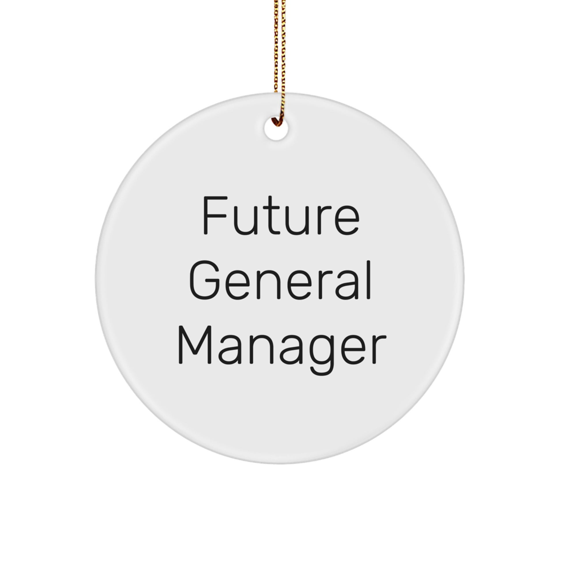 Funny Future General Manager Christmas Circle Ornament Gifts from Family, Friends, or Coworkers - Image 1