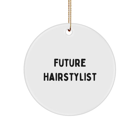 Hairstylist Gifts, Funny Quote Circle Ornament, Future Hairstylist, Christmas Unique Gifts from Family, Gifts for Hairstylist Friends - Image 1