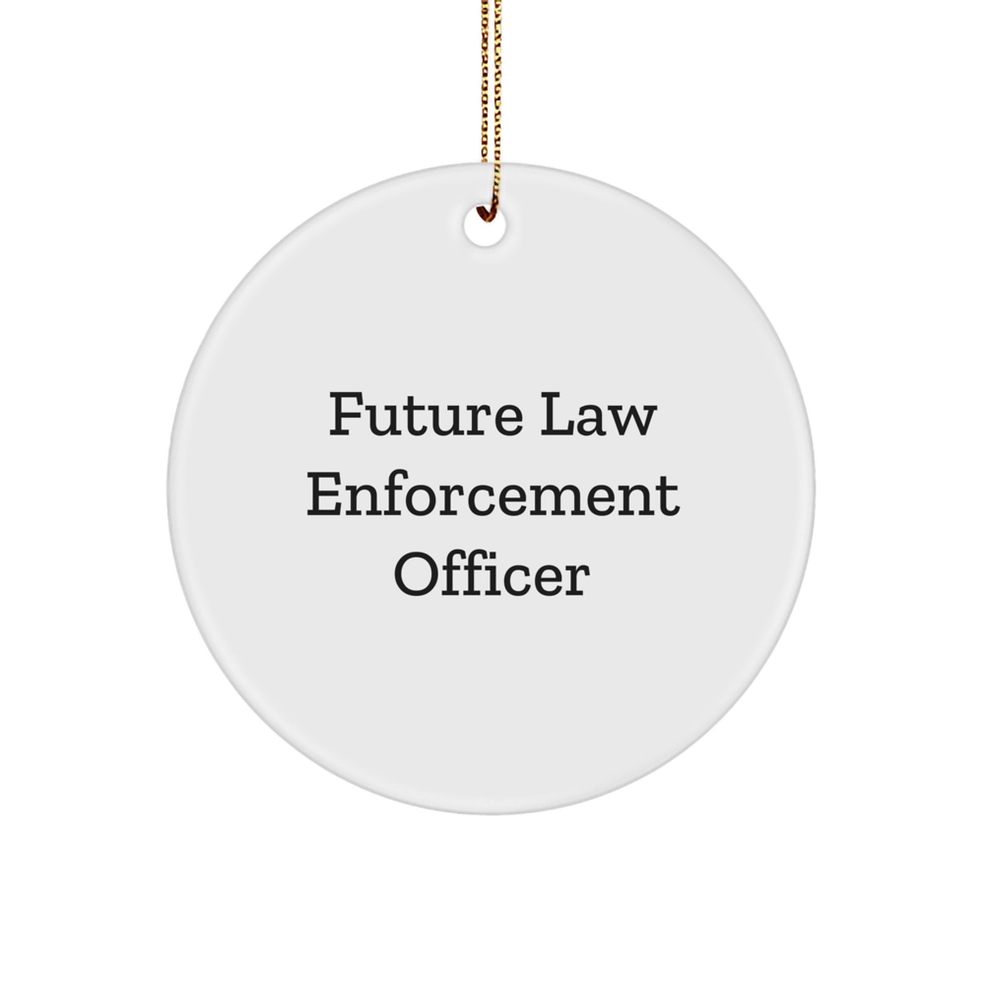 Funny Inspirational Law Enforcement Officer Gifts for Men from Coworkers - Christmas Unique Circle Ornament - Image 1