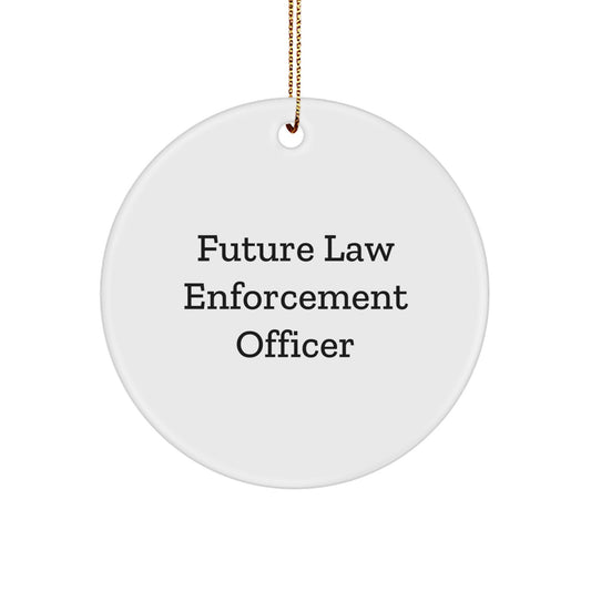 Funny Inspirational Law Enforcement Officer Gifts for Men from Coworkers - Christmas Unique Circle Ornament - Image 1