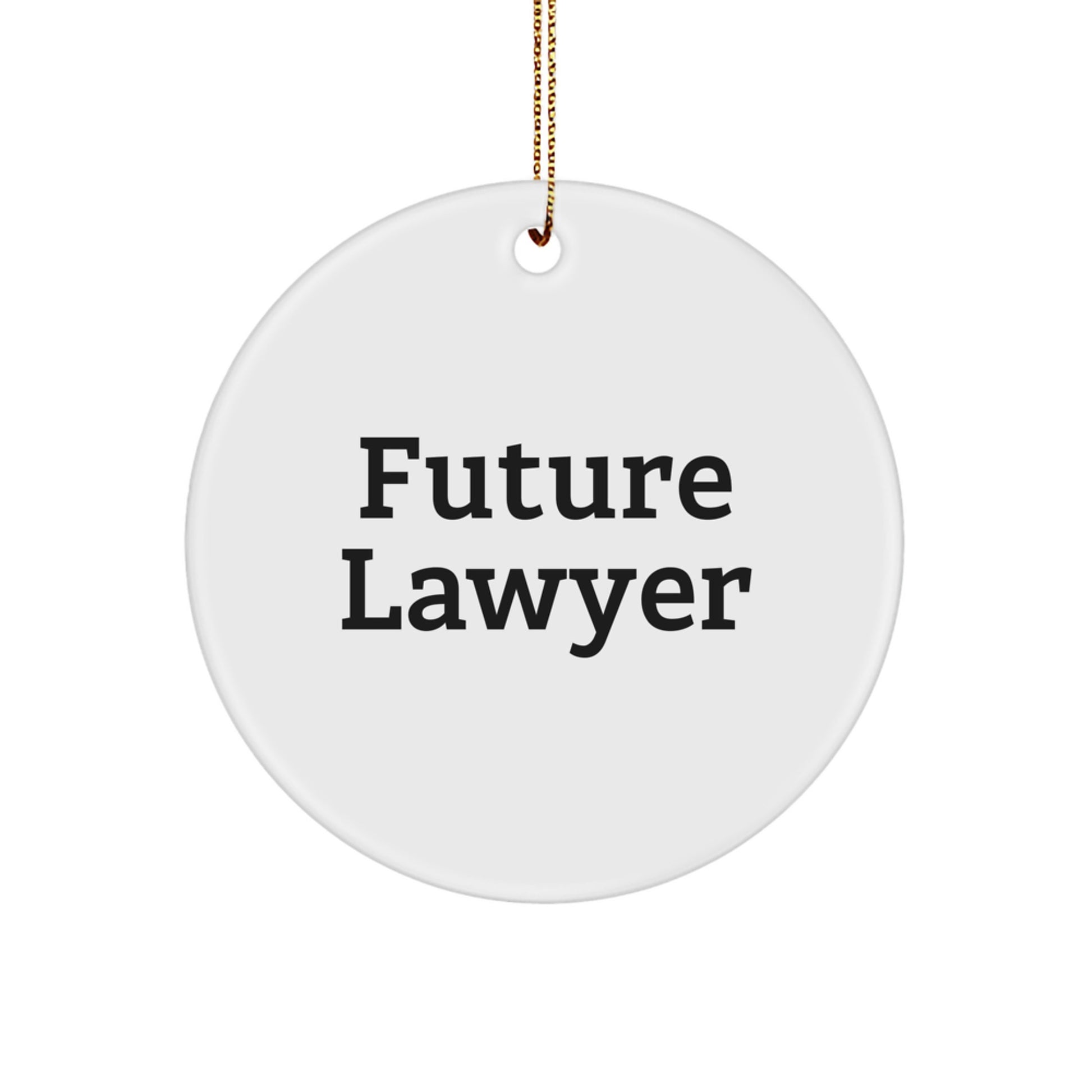 Funny Future Lawyer Circle Ornament, Gifts for Men, Women, Friends, Coworkers, Family, 'Future Lawyer' Quote, Christmas Unique Gifts from Friends - Image 1
