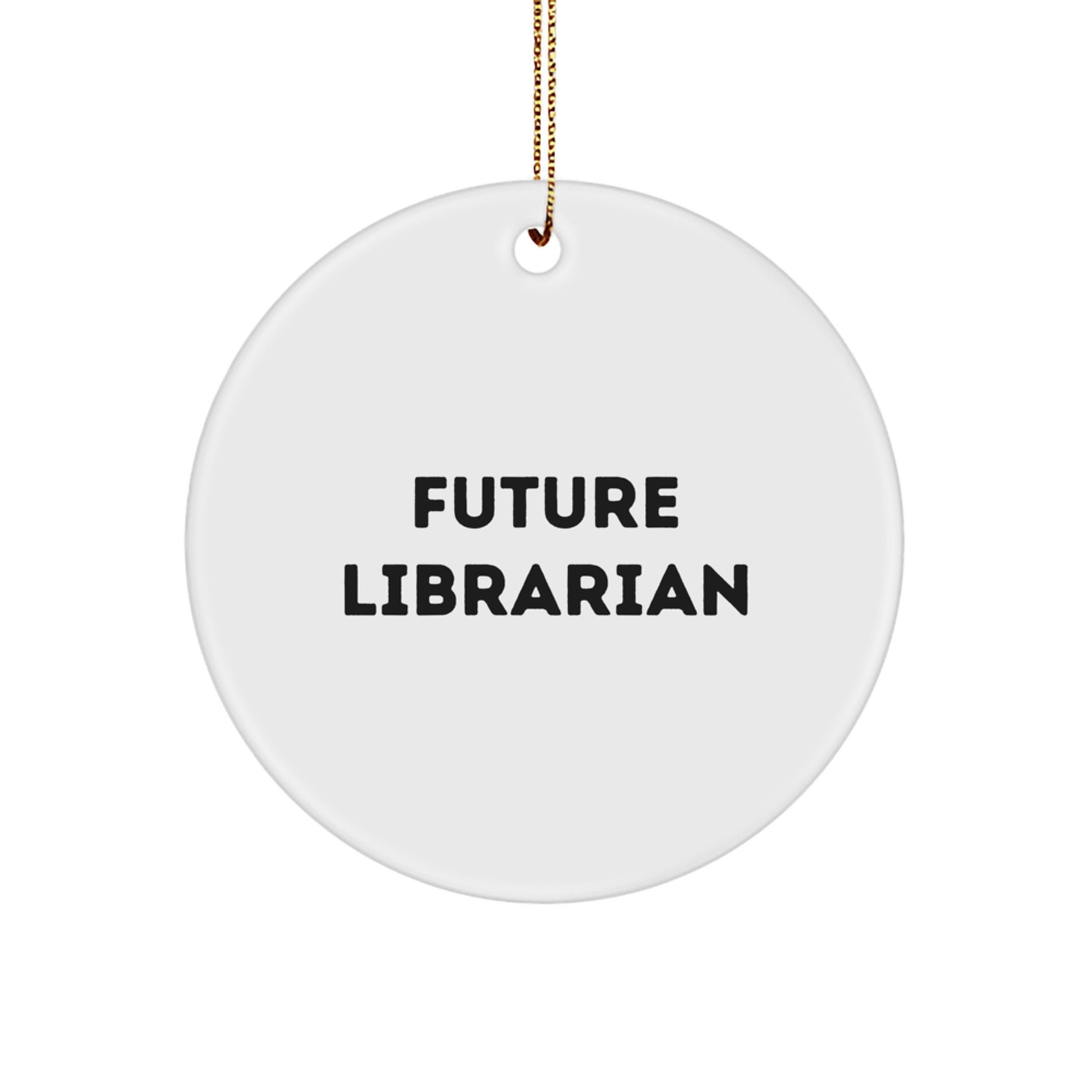 Funny Librarian Quotes Christmas Unique Gifts from Friends to Future Librarian Circle Ornament, Librarian Gift Ideas for Men, Women, Coworkers, Family - Image 1