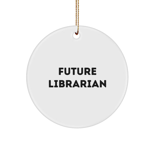 Funny Librarian Quotes Christmas Unique Gifts from Friends to Future Librarian Circle Ornament, Librarian Gift Ideas for Men, Women, Coworkers, Family - Image 1