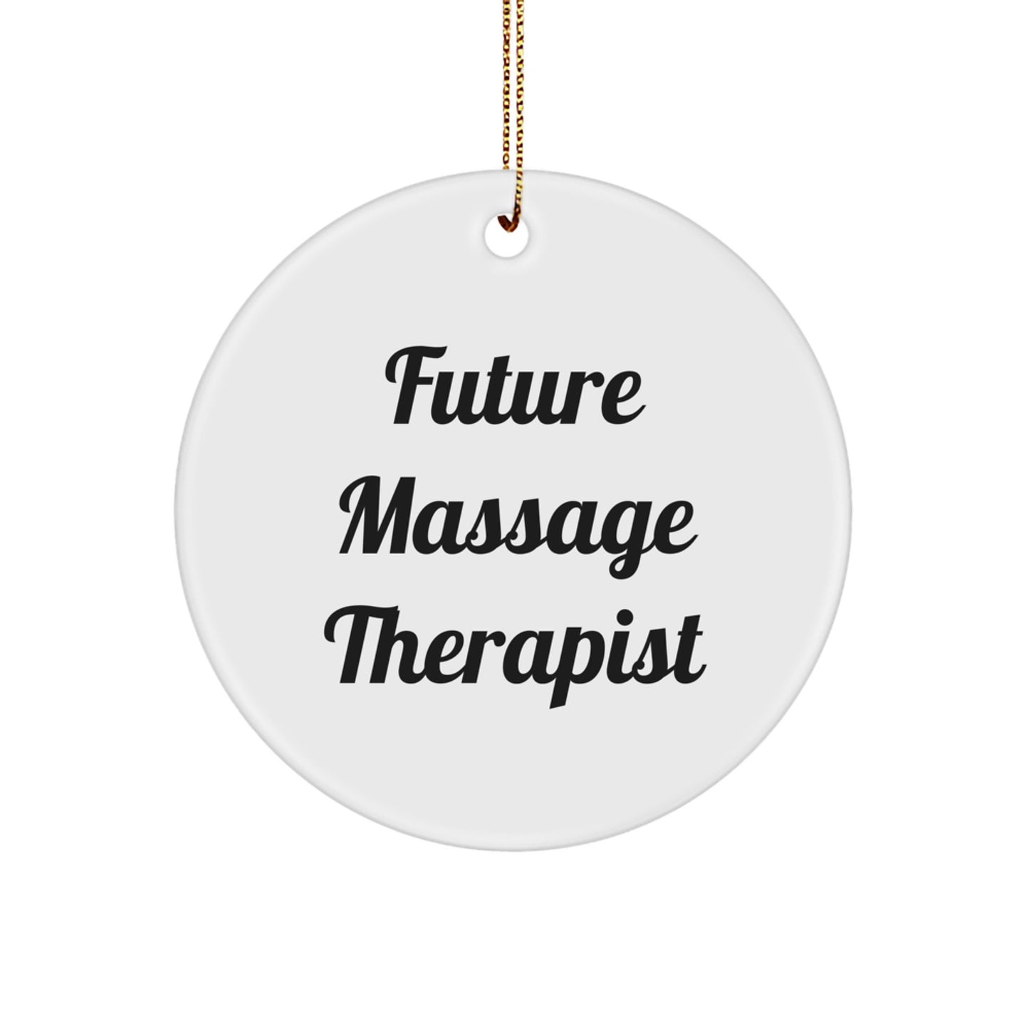 Funny Future Massage Therapist Gifts from Friends for Christmas - Circle Ornament, 'You're a Cut Above the Rest', White - Image 1