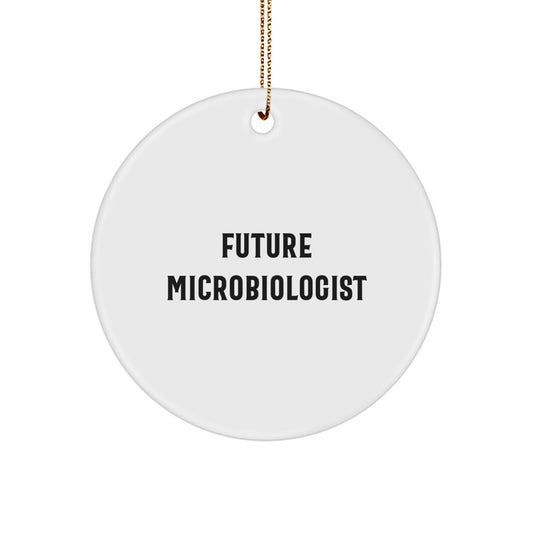 Funny Future Microbiologist Gifts from Mom to Daughter, Circle Ornament for Christmas Tree - Image 1