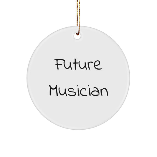Gifts from Friends to Musician Men - Future Musician Quote Christmas Unique Gifts, Circle Ornament for Musician Fans, Inspirational Musician Decor for Men - Image 1