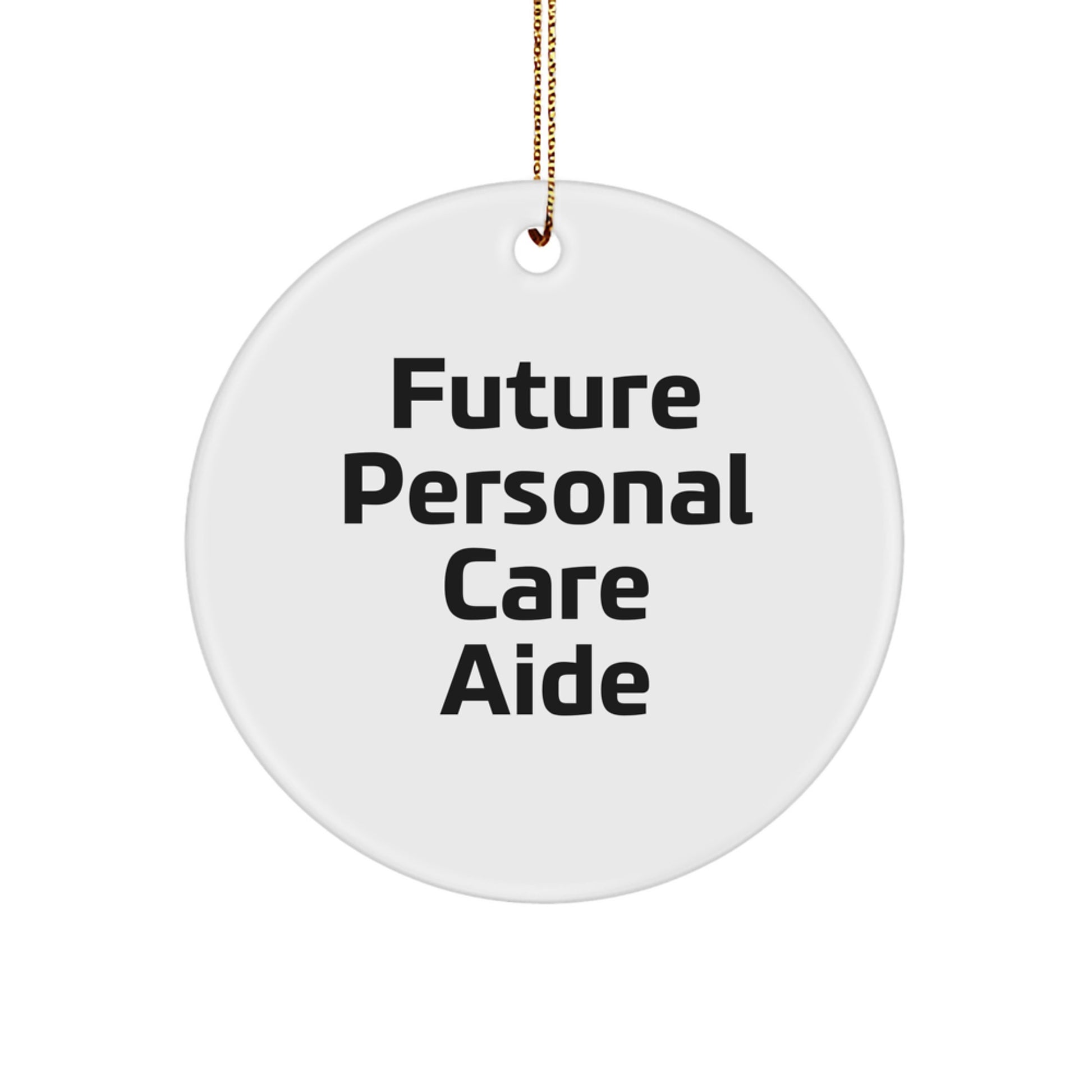 Funny Future Personal Care Aide Gifts, Circle Ornament for Christmas, Inspirational Quote 'You Are the Future of Personal Care', Gifts from Friends, Gifts for Personal Care Aide - Image 1