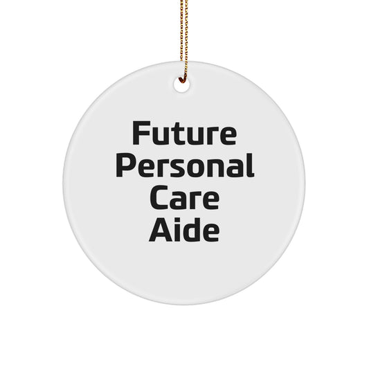 Funny Future Personal Care Aide Gifts, Circle Ornament for Christmas, Inspirational Quote 'You Are the Future of Personal Care', Gifts from Friends, Gifts for Personal Care Aide - Image 1