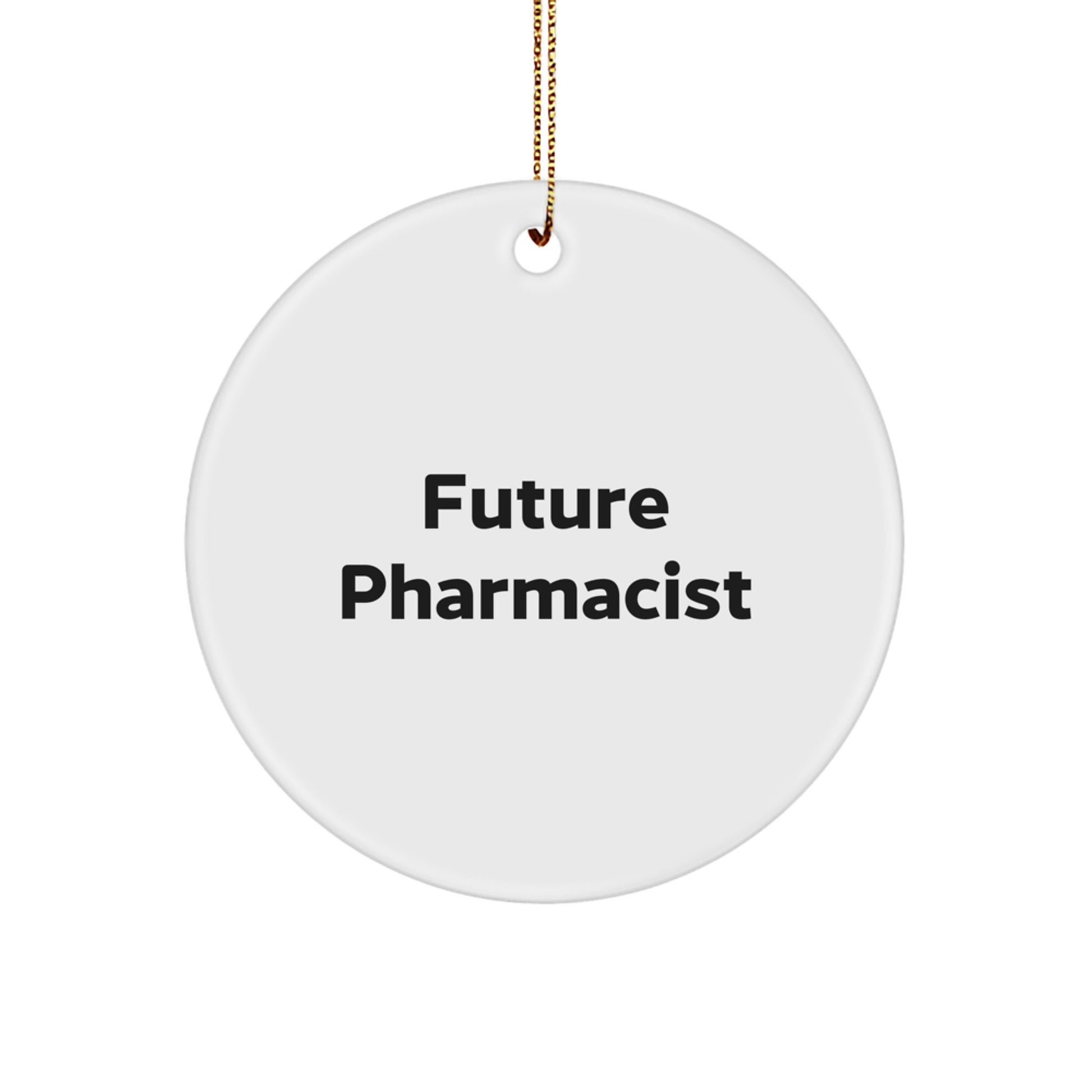 Funny Pharmacist Gift, Future Pharmacist Quote Circle Ornament, Gifts from Friends, Gifts for Pharmacist, Christmas Unique Present, Circle Shaped MDF Ornament - Image 1
