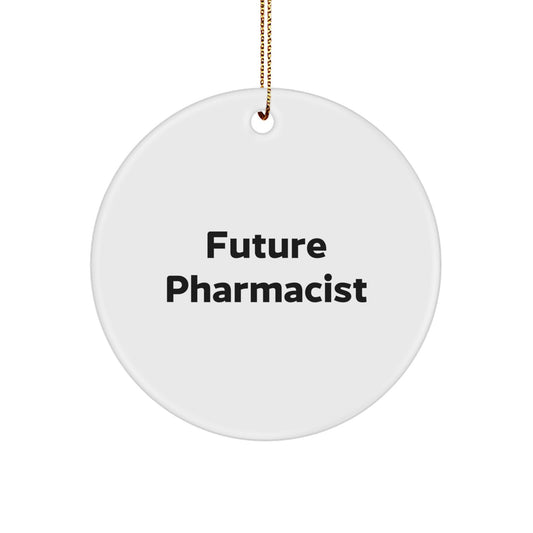 Funny Pharmacist Gift, Future Pharmacist Quote Circle Ornament, Gifts from Friends, Gifts for Pharmacist, Christmas Unique Present, Circle Shaped MDF Ornament - Image 1