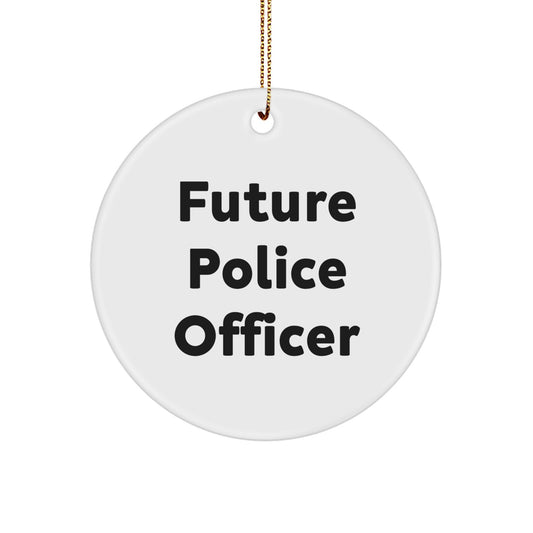 Future Police Officer Funny Circle Ornament Gifts for Men from Family, Gifts for Police Officer Birthday Christmas - Image 1