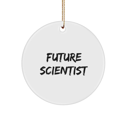 Funny Future Scientist Gifts, Scientist Circle Ornament, Christmas Unique Gifts from Friends for Future Scientist - Image 1