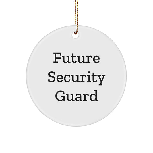 Funny Future Security Guard Christmas Circle Ornament Gifts from Family to Security Guard Men - Image 1