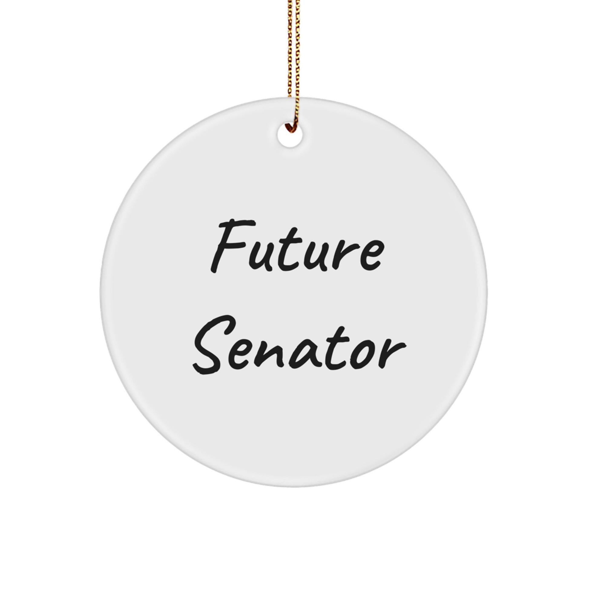 Funny Future Senator Circle Ornament Gifts from Family for Senator Men at Christmas Unique Gifts - Image 1