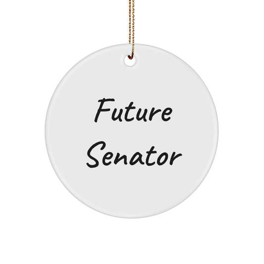 Funny Future Senator Circle Ornament Gifts from Family for Senator Men at Christmas Unique Gifts - Image 1