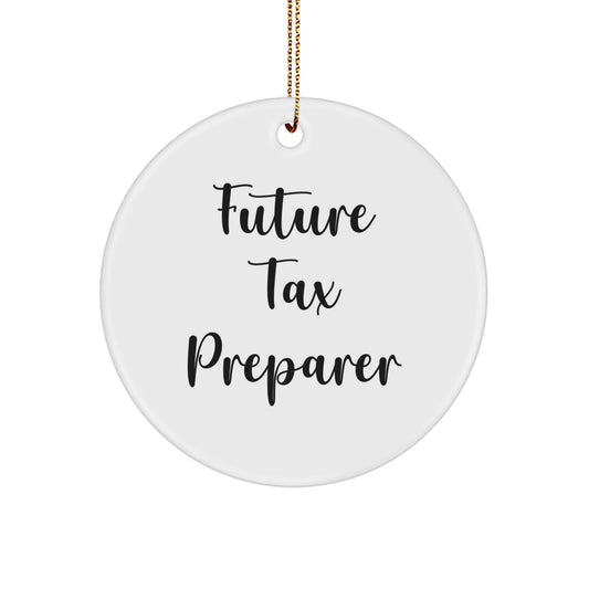 Tax Preparer Gifts, Funny Quote 'Don't tax me!' Circle Ornament, Christmas Unique Gifts for Future Tax Preparer from Family and Friends - Image 1