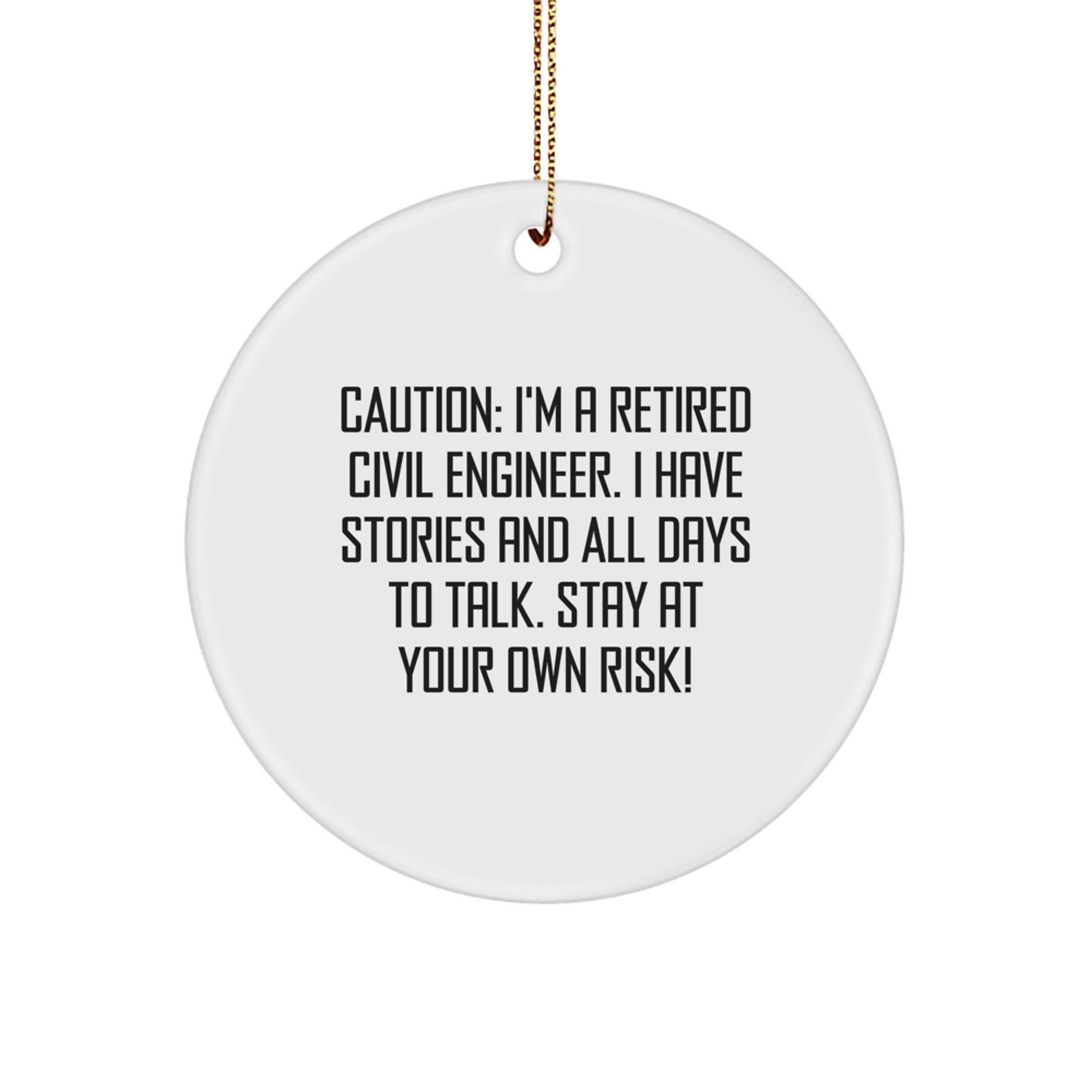 Civil Engineer Christmas Circle Ornament Funny Gifts from Men to Civil Engineer Friends - Image 1