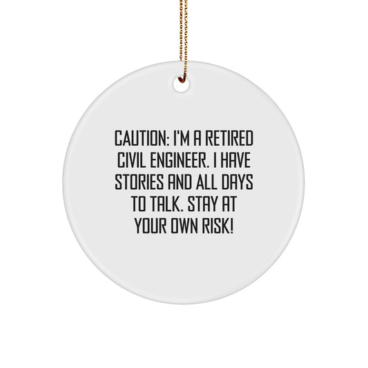 Civil Engineer Christmas Circle Ornament Funny Gifts from Men to Civil Engineer Friends - Image 1
