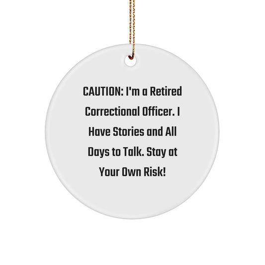 Funny Correctional Officer Gifts from Friends - Circle Ornament for Men Correctional Officer, Gift for Correctional Officer Family, Unique Christmas Unique Gifts from Women Correctional Officer - Image 1
