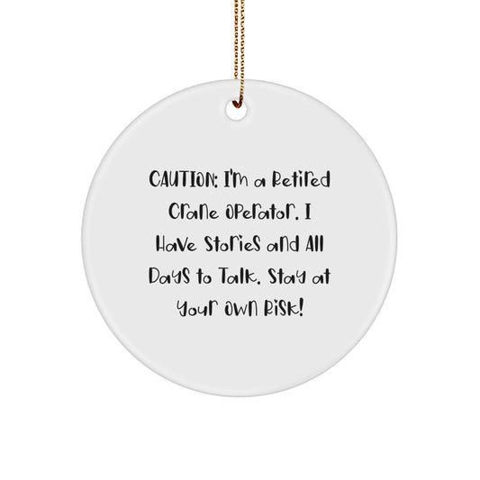Funny Crane Operator Circle Ornament Gifts from Family to Men for Christmas - Image 1