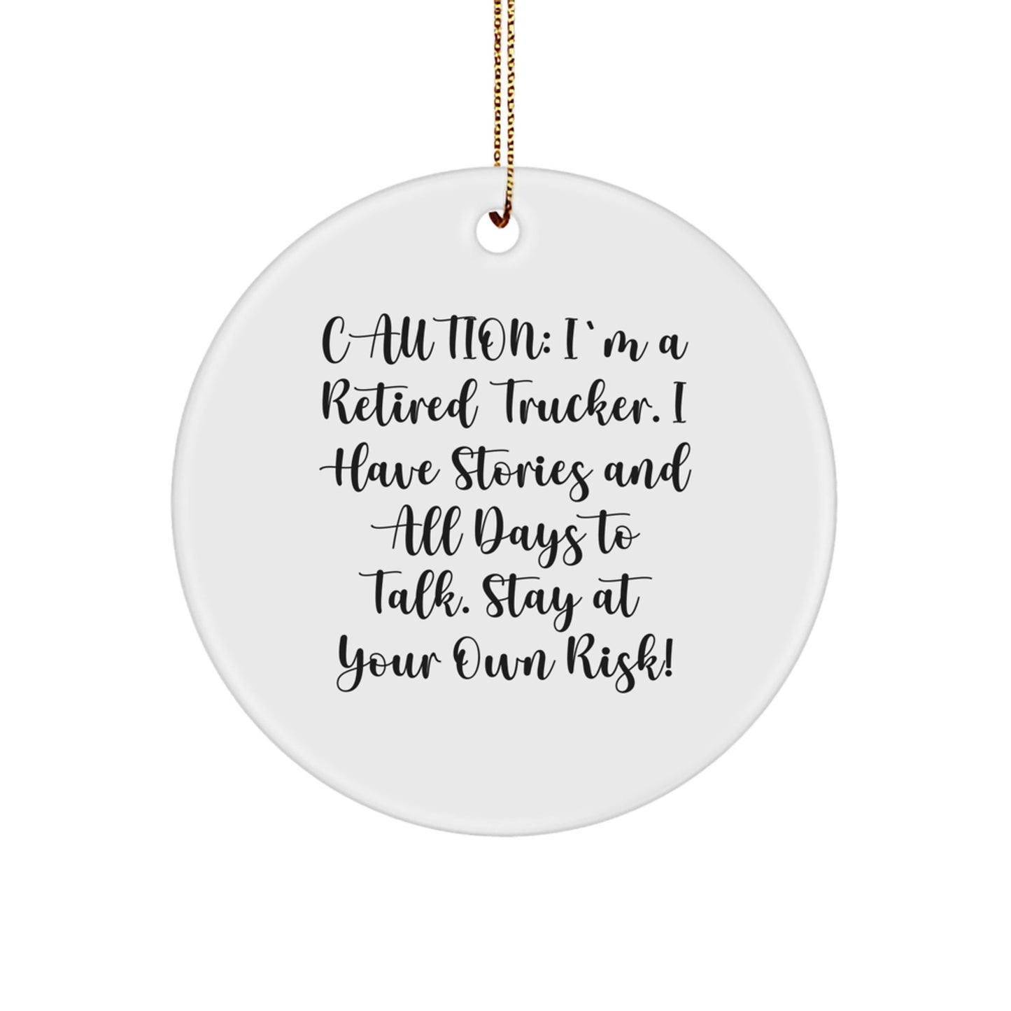 Funny Trucker Christmas Circle Ornament - Gifts from Friends to Trucker, Trucker Decorations, Unique Christmas Unique Gift for Trucker, Trucker Lover - Image 1
