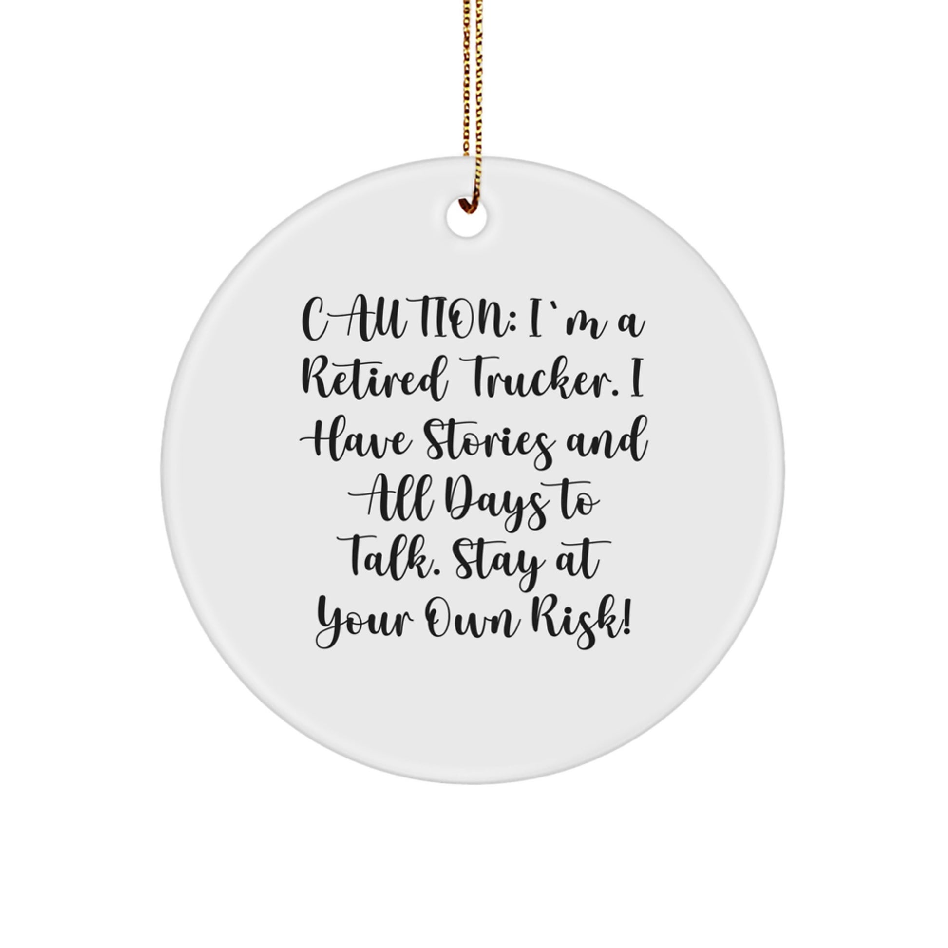Funny Trucker Christmas Circle Ornament - Gifts from Friends to Trucker, Trucker Decorations, Unique Christmas Unique Gift for Trucker, Trucker Lover - Image 1