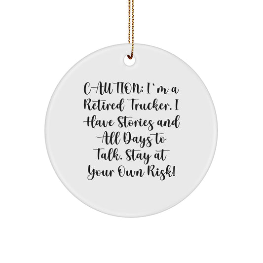 Funny Trucker Christmas Circle Ornament - Gifts from Friends to Trucker, Trucker Decorations, Unique Christmas Unique Gift for Trucker, Trucker Lover - Image 1