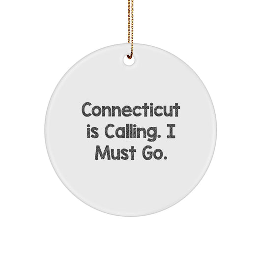 Connecticut Circle Ornament Funny Quote Gifts from Friends and Family for Christmas - Image 1