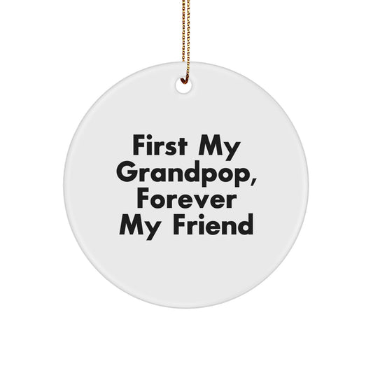 Grandpop's Forever Friend Circle Ornament, Gifts from Family, Christmas Unique Decoration - Image 1