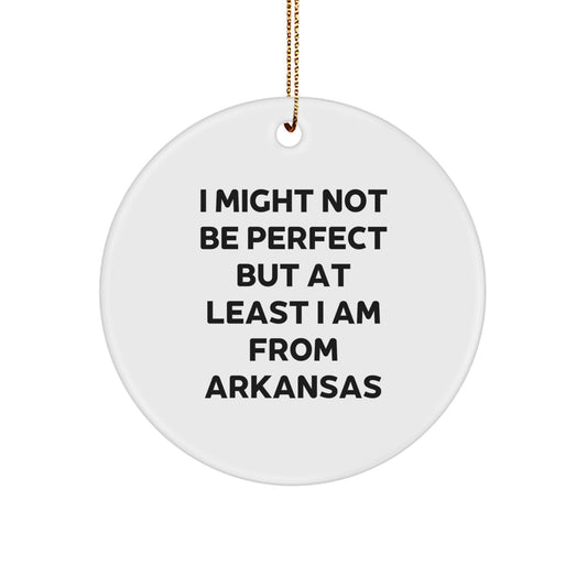 Funny Arkansas Circle Ornament Gifts from Men to Friends, Women or Family for Christmas Unique Decoration - Image 1