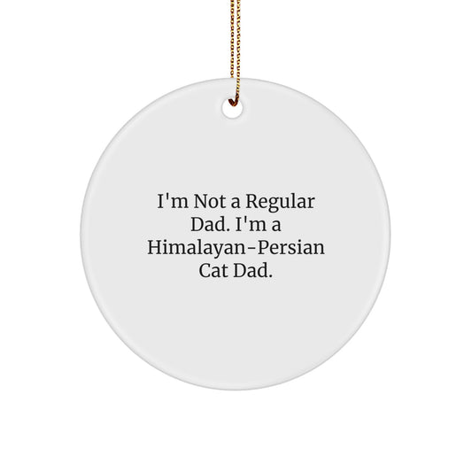 Himalayan-Persian Cat Dad Christmas Unique Gifts from Men to Himalayan-Persian Cat Enthusiasts - Funny Circle Ornament, I'm Not A Regular Dad - Image 1