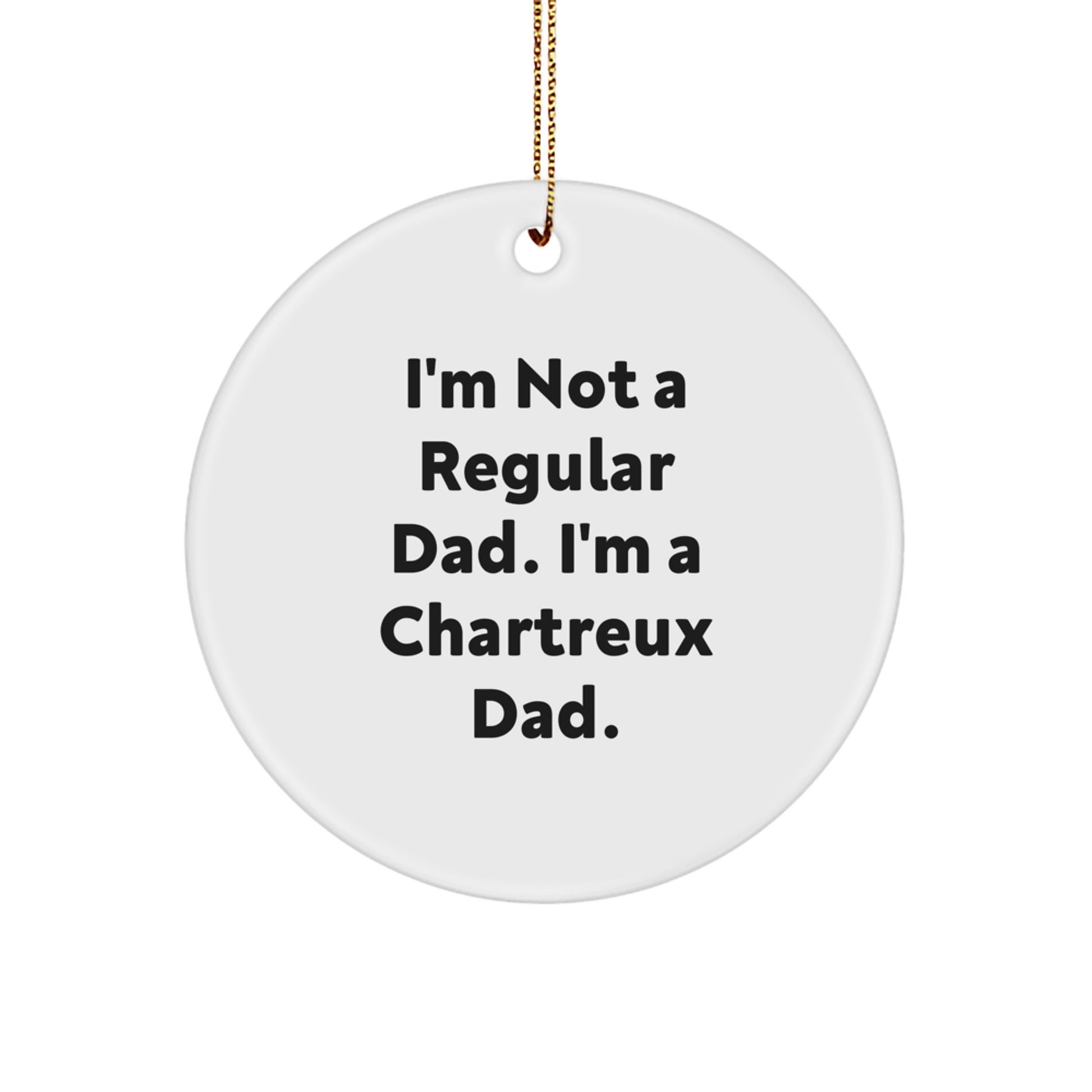Chartreux Cat Dad Gifts from Men to Family, Circle Ornament for Christmas - Image 1