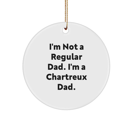 Chartreux Cat Dad Gifts from Men to Family, Circle Ornament for Christmas - Image 1