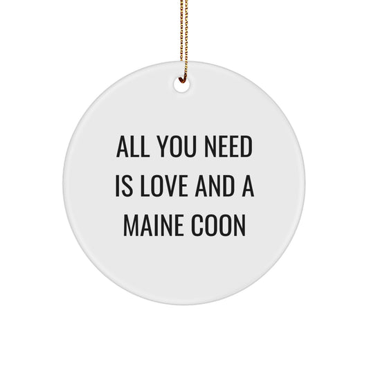 Funny Maine Coon Cat Circle Ornament Gifts for Maine Coon Cat Lovers, from Friends and Family, Perfect for Christmas Unique Gifts - Image 1