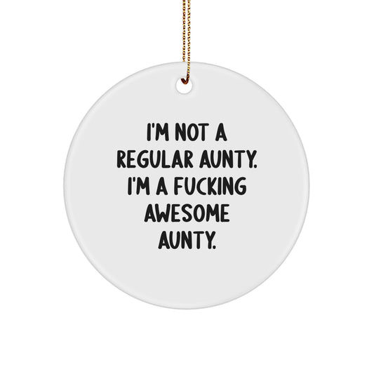 Funny Aunty Gifts from Men to Women for Christmas Unique Circle Ornament - Image 1