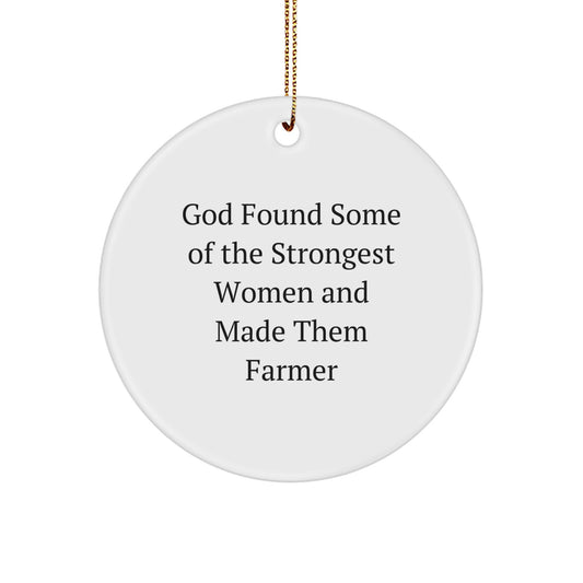 Funny Inspirational Farmer Gifts from Friends for Farmer Christmas Unique Circle Ornament - Image 1