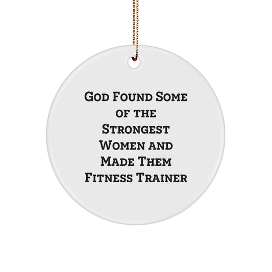 Funny Fitness Trainer Gifts from Men for Women - Fitness Trainer Christmas Unique Circle Ornament - Circle Ornament Gifts for Fitness Trainer, Women, Family - Image 1