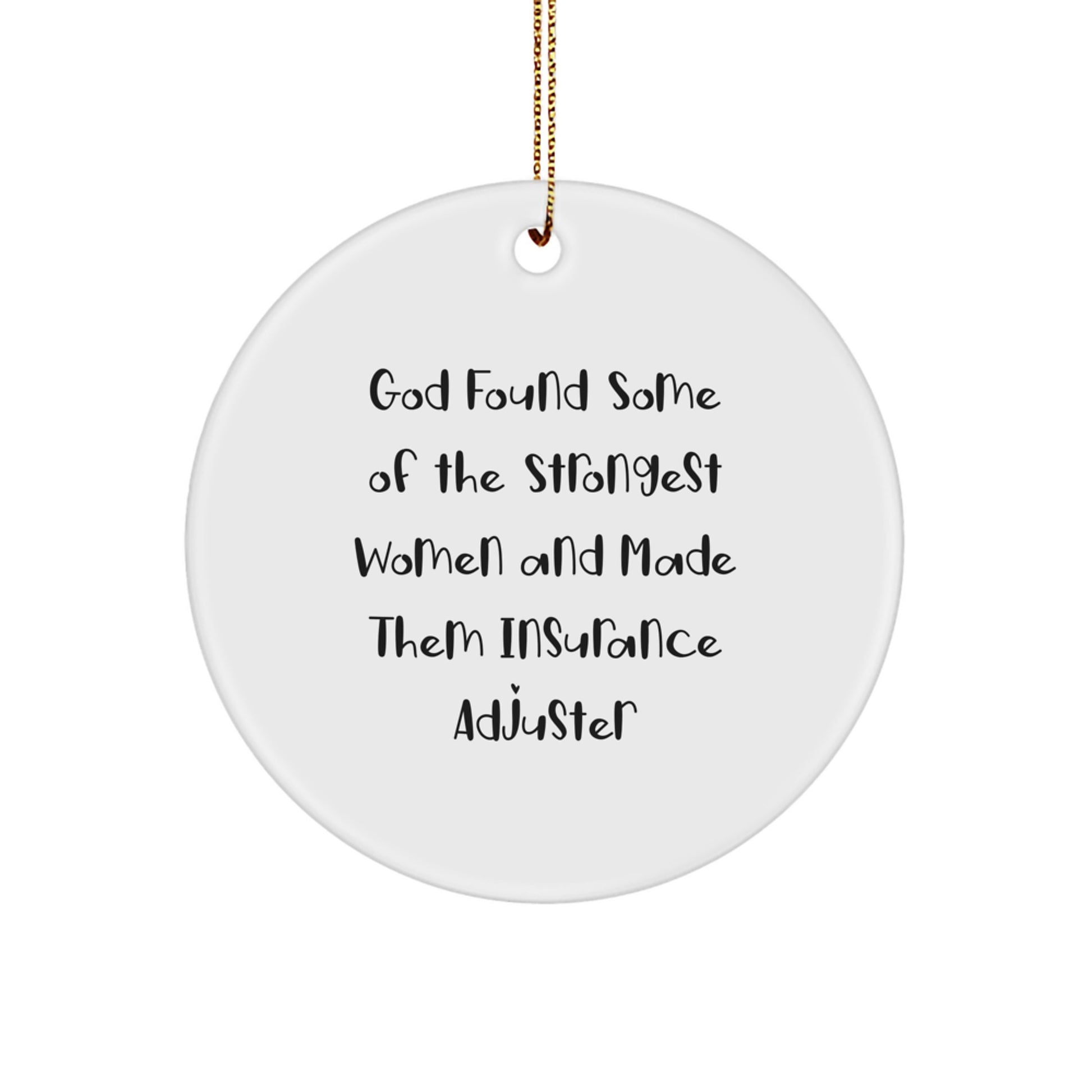 Funny Insurance Adjuster Gifts from Women, Men, Coworkers, Family, Circle Ornament for Insurance Adjuster, Christmas Unique Gifts - Image 1