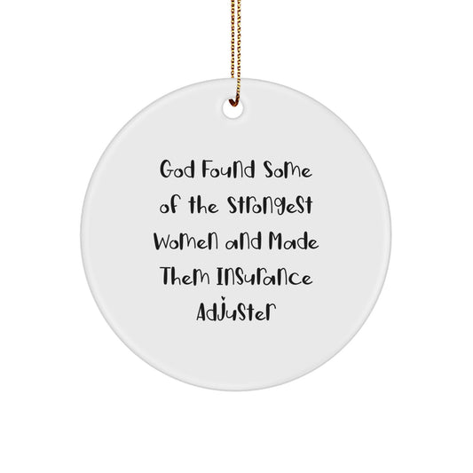 Funny Insurance Adjuster Gifts from Women, Men, Coworkers, Family, Circle Ornament for Insurance Adjuster, Christmas Unique Gifts - Image 1