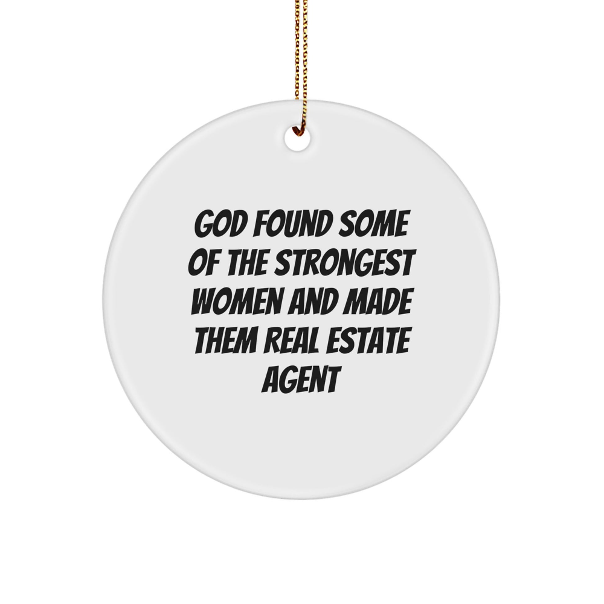 Funny Real Estate Agent Gifts from Men to Women Christmas Unique Ornaments with Inspirational Quote - Circle Shaped Real Estate Agent Ornament, Gifts for Real Estate Agent - Image 1
