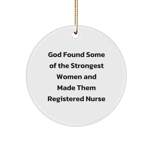 Funny Inspirational Registered Nurse Gifts from Men to Women on Christmas Unique Circle Ornament - Image 1
