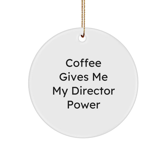 Funny Director Gifts from Friends for Christmas Unique Circle Ornaments Coffee Lovers - Image 1